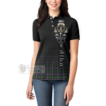 Russell Tartan Women's Polo Shirt Featuring Alba Gu Brath Family Crest Celtic Inspired - Tartan Vibes Clothing