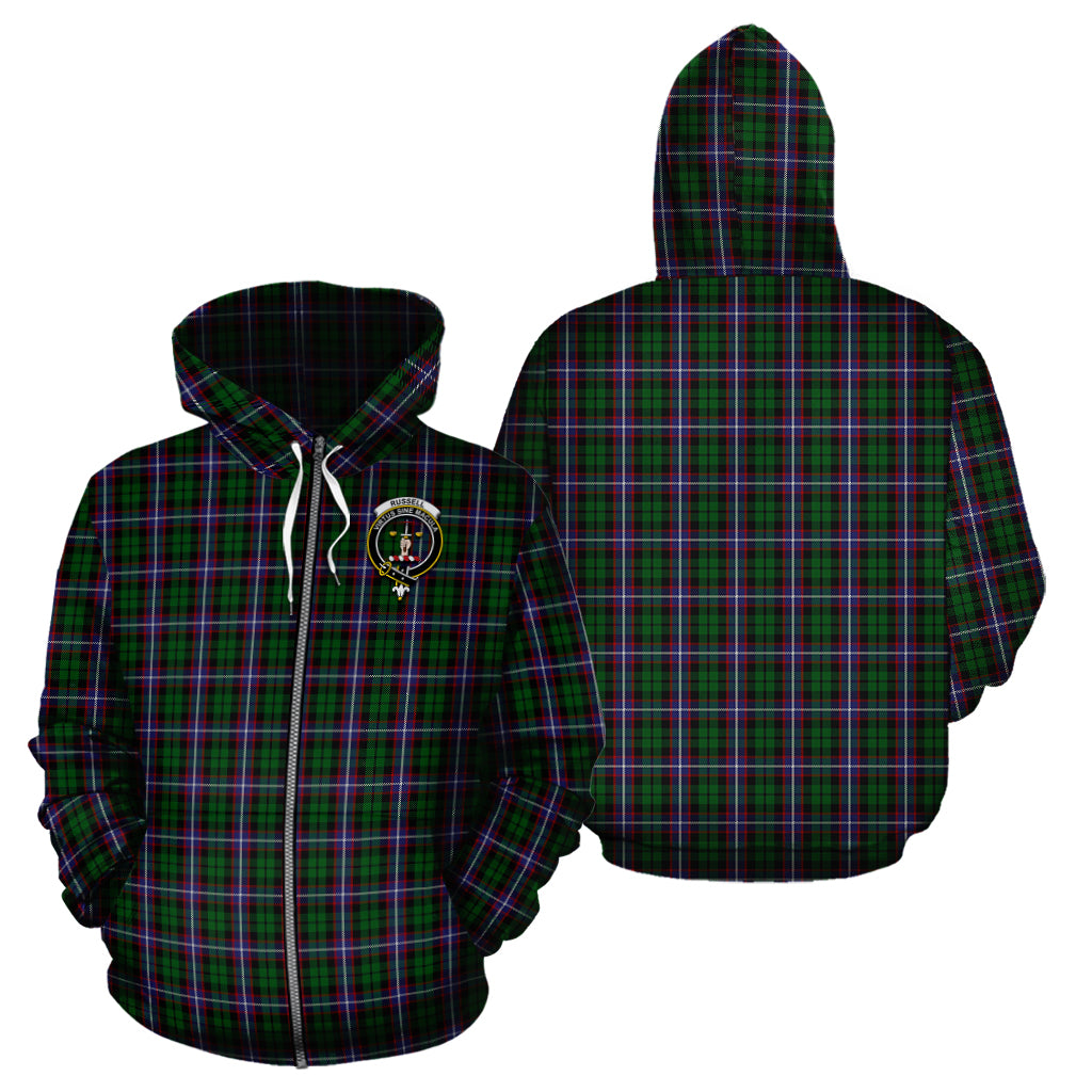 Russell Tartan Hoodie with Family Crest - Tartan Vibes Clothing
