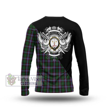 Russell Tartan Long Sleeve T-Shirt with Family Crest and Military Logo Style - Tartan Vibes Clothing