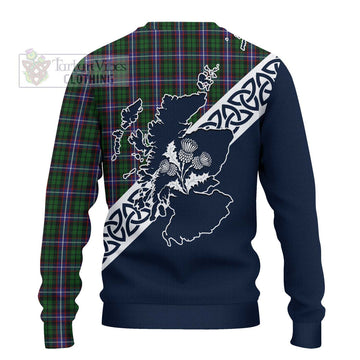 Russell Tartan Ugly Sweater Featuring Thistle and Scotland Map - Tartan Vibes Clothing
