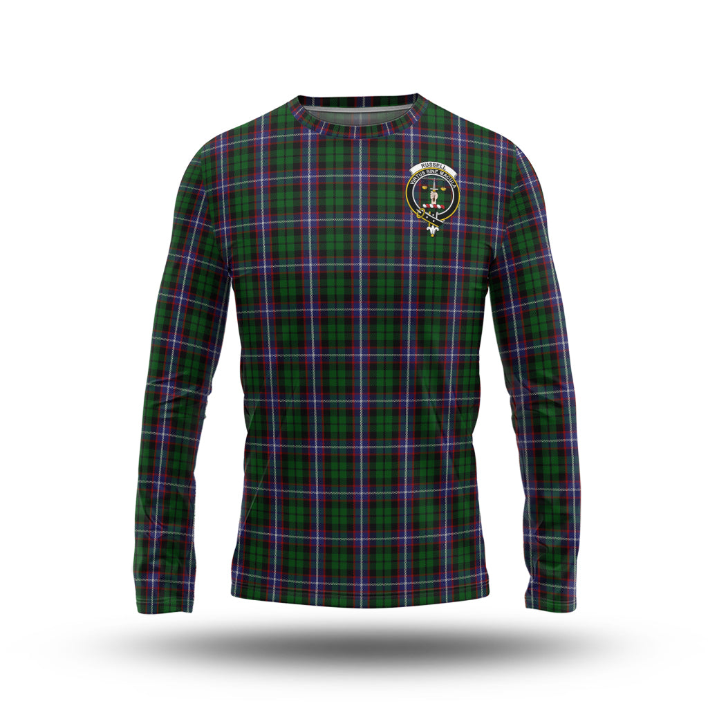Russell Tartan Long Sleeve T-Shirt with Family Crest - Tartan Vibes Clothing