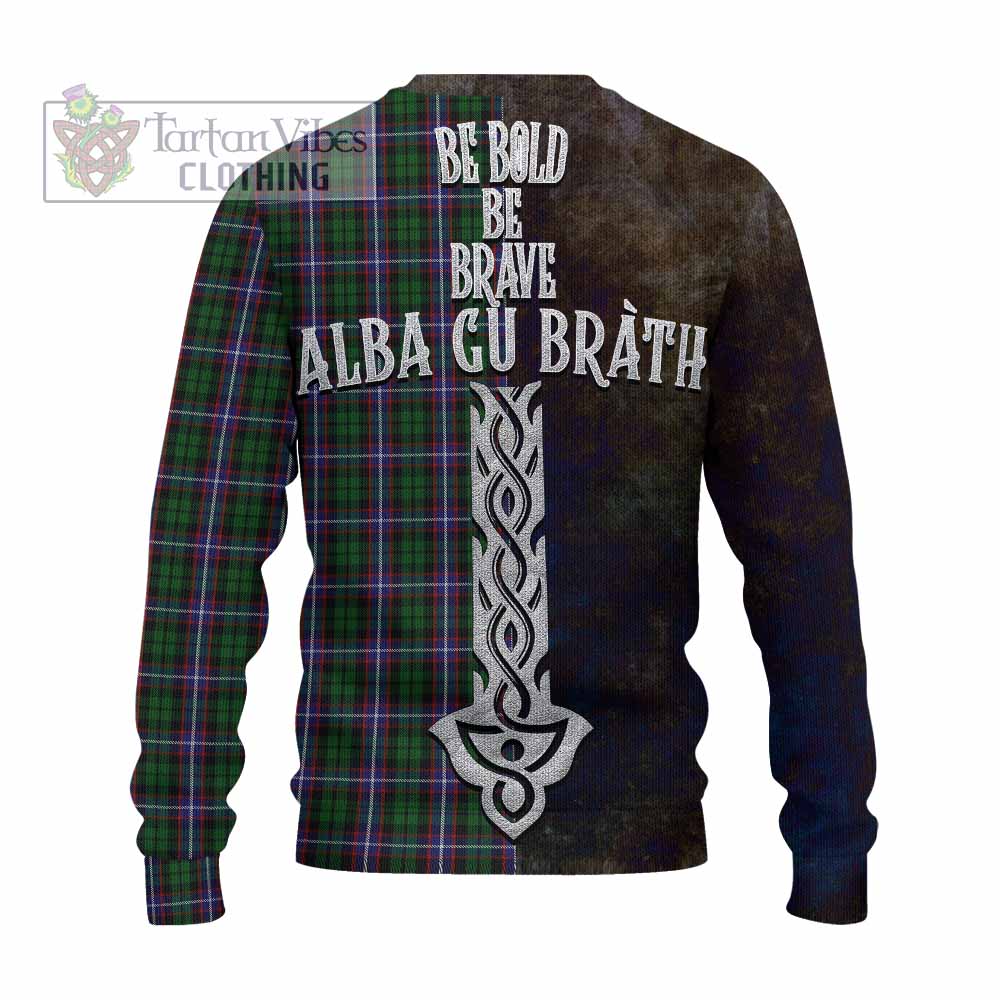 Russell Tartan Family Crest Knitted Sweater Alba Gu Brath Be Brave Lion Ancient Style - Tartan Vibes Clothing