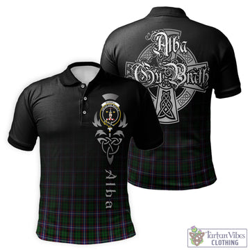 Russell Tartan Polo Shirt Featuring Alba Gu Brath Family Crest Celtic Inspired - Tartan Vibes Clothing