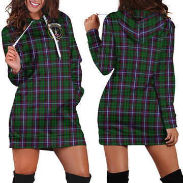 Russell Tartan Hoodie Dress with Family Crest - Tartan Vibes Clothing