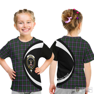 Russell Tartan Kid T-Shirt with Family Crest Circle Style - Tartan Vibes Clothing