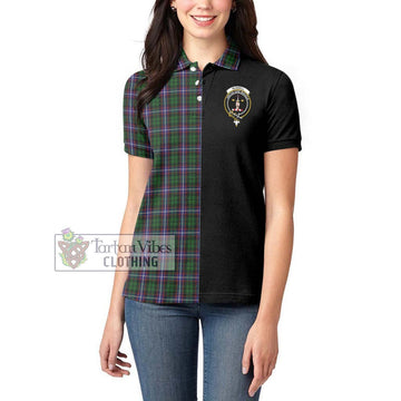 Russell Tartan Women's Polo Shirt with Family Crest and Half Of Me Style - Tartan Vibes Clothing