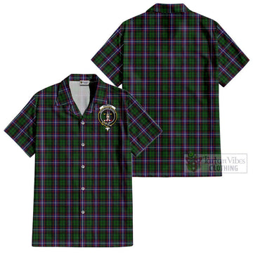Russell Tartan Cotton Hawaiian Shirt with Family Crest - Tartan Vibes Clothing