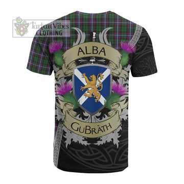 Russell Tartan Family Crest Cotton T-shirt Lion Rampant Royal Thistle Shield Celtic Inspired - Tartan Vibes Clothing