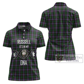 Russell Tartan Women's Polo Shirt with Family Crest DNA In Me Style - Tartan Vibes Clothing