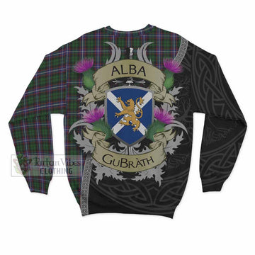 Russell Tartan Family Crest Sweatshirt Lion Rampant Royal Thistle Shield Celtic Inspired - Tartan Vibes Clothing