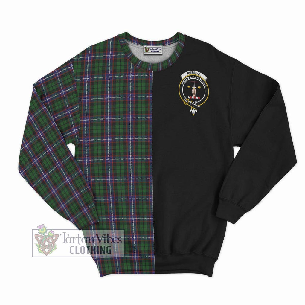 Russell Tartan Sweatshirt with Family Crest and Half Of Me Style - Tartan Vibes Clothing