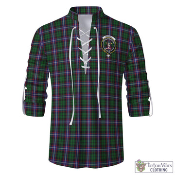 Russell Tartan Men's Scottish Traditional Jacobite Ghillie Kilt Shirt with Family Crest - Tartan Vibes Clothing