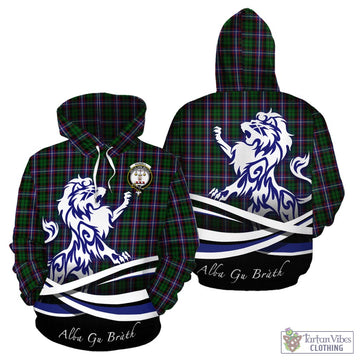 Russell Tartan Hoodie with Alba Gu Brath Regal Lion Emblem - Tartan Vibes Clothing