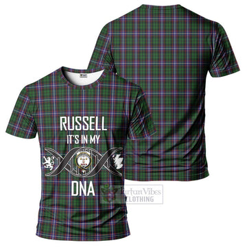 Russell Tartan T-Shirt with Family Crest DNA In Me Style - Tartan Vibes Clothing