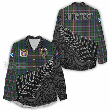 Russell Crest Tartan Women's Casual Shirt with New Zealand Silver Fern Half Style - Tartan Vibes Clothing