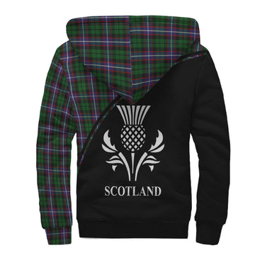 Russell Tartan Sherpa Hoodie with Family Crest Curve Style