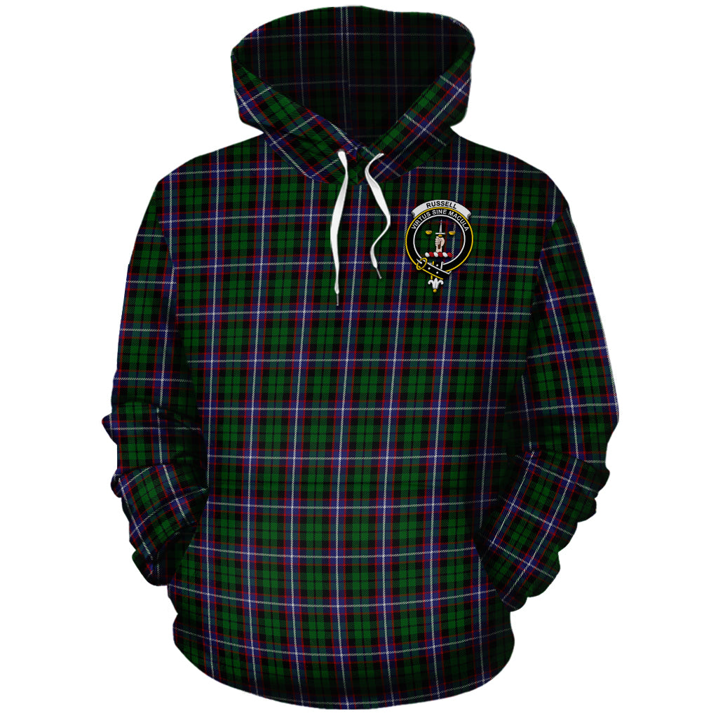 Russell Tartan Hoodie with Family Crest - Tartan Vibes Clothing