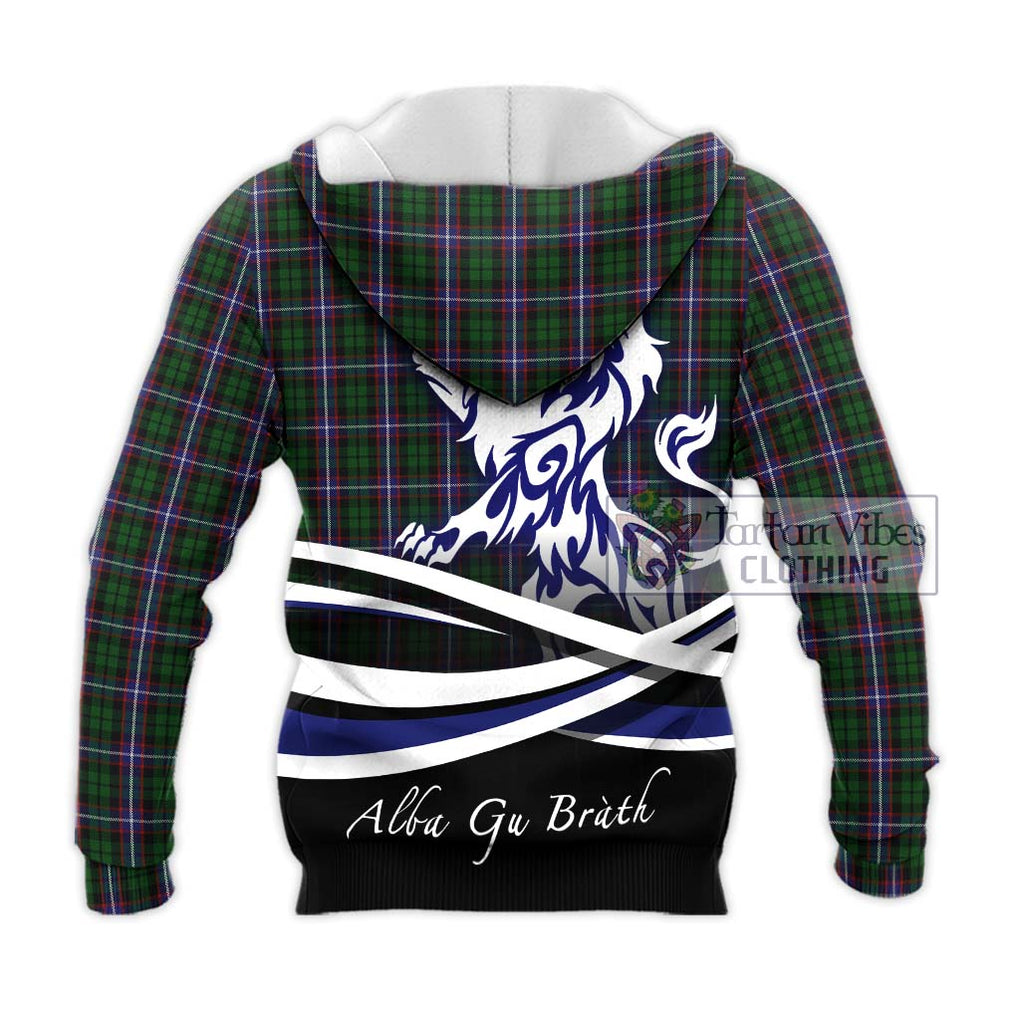 Russell Tartan Knitted Hoodie with Alba Gu Brath Regal Lion Emblem - Tartan Vibes Clothing