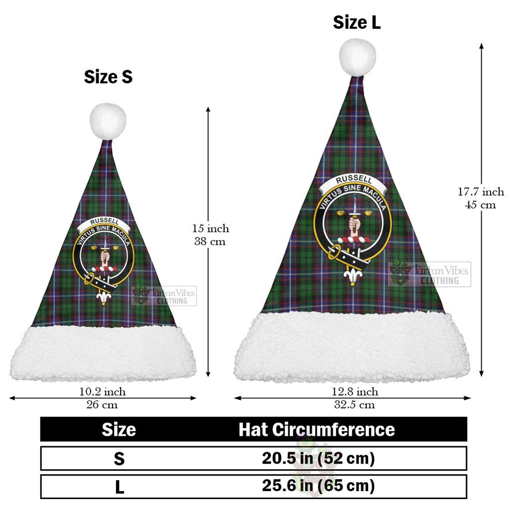 Russell Tartan Christmas Santa Hats with Family Crest Christmas Hat L 25.6in (65cm) - Tartan Vibes Clothing