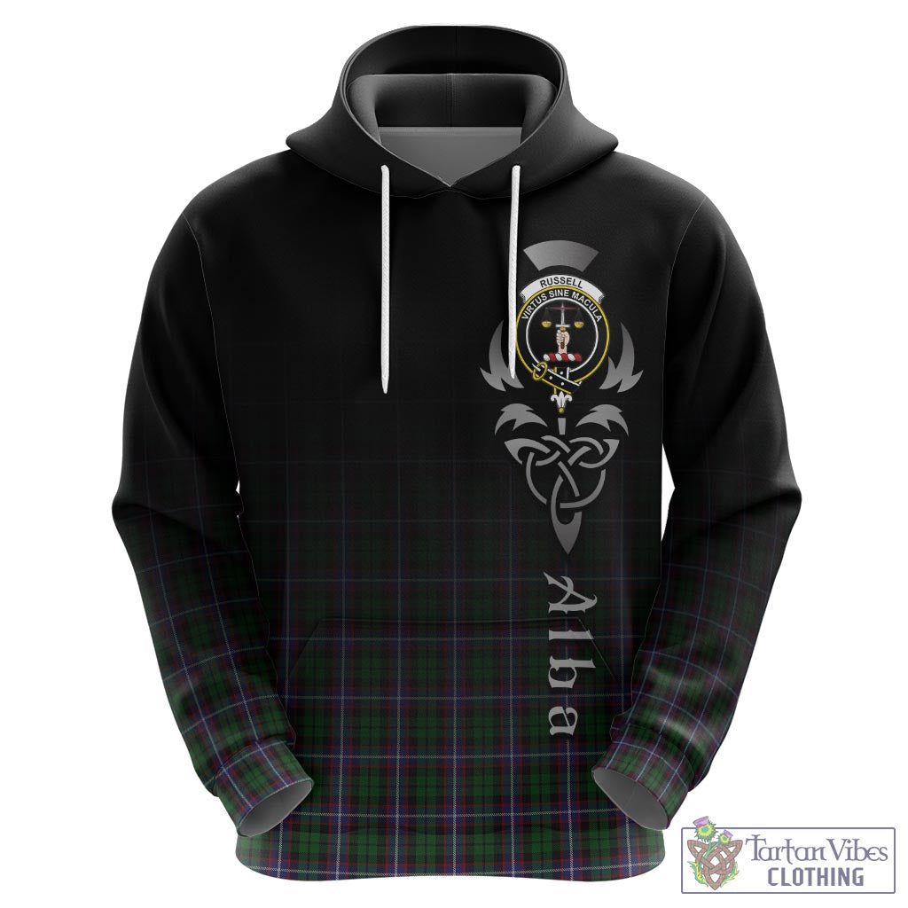 Russell Tartan Hoodie Featuring Alba Gu Brath Family Crest Celtic Inspired - Tartan Vibes Clothing