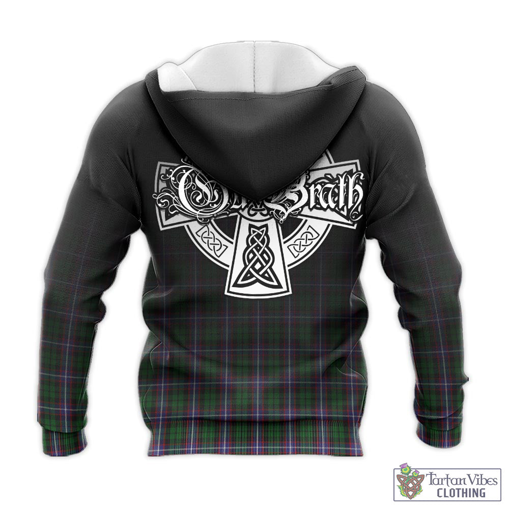 Russell Tartan Knitted Hoodie Featuring Alba Gu Brath Family Crest Celtic Inspired - Tartan Vibes Clothing