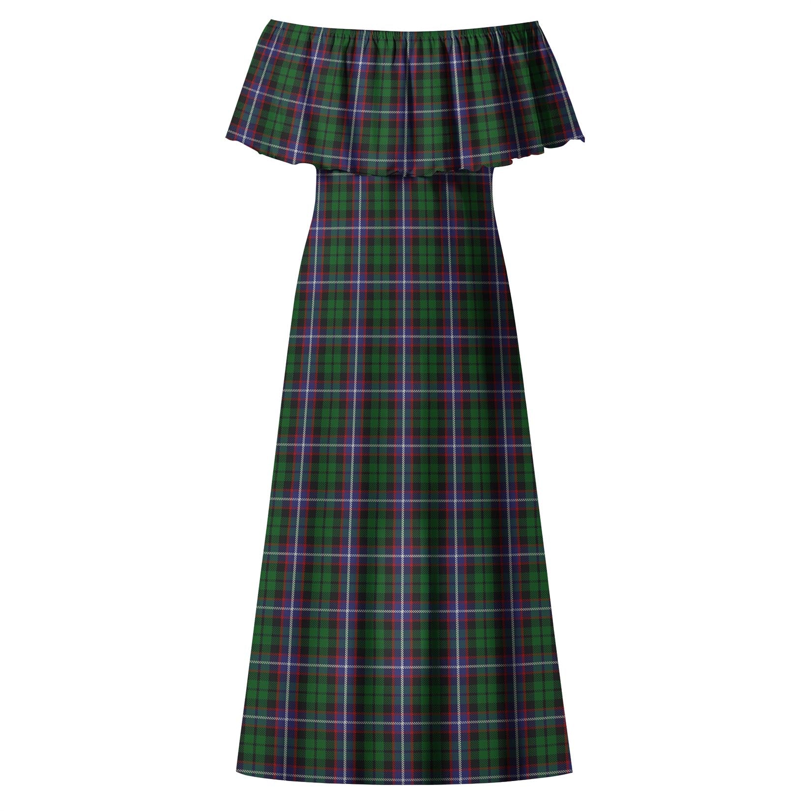 Russell Tartan Off Shoulder Long Dress - Tartan Vibes Clothing
