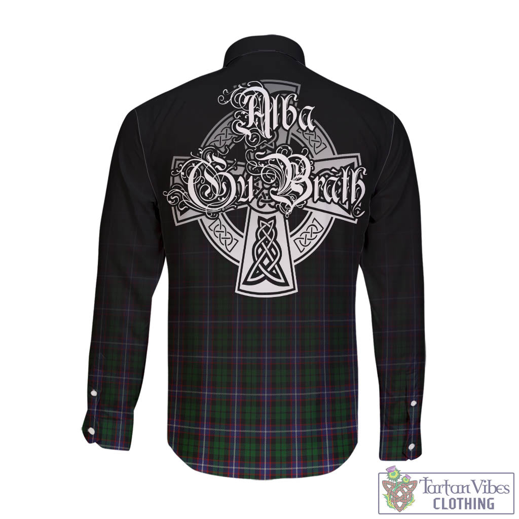 Russell Tartan Long Sleeve Button Up Featuring Alba Gu Brath Family Crest Celtic Inspired - Tartan Vibes Clothing