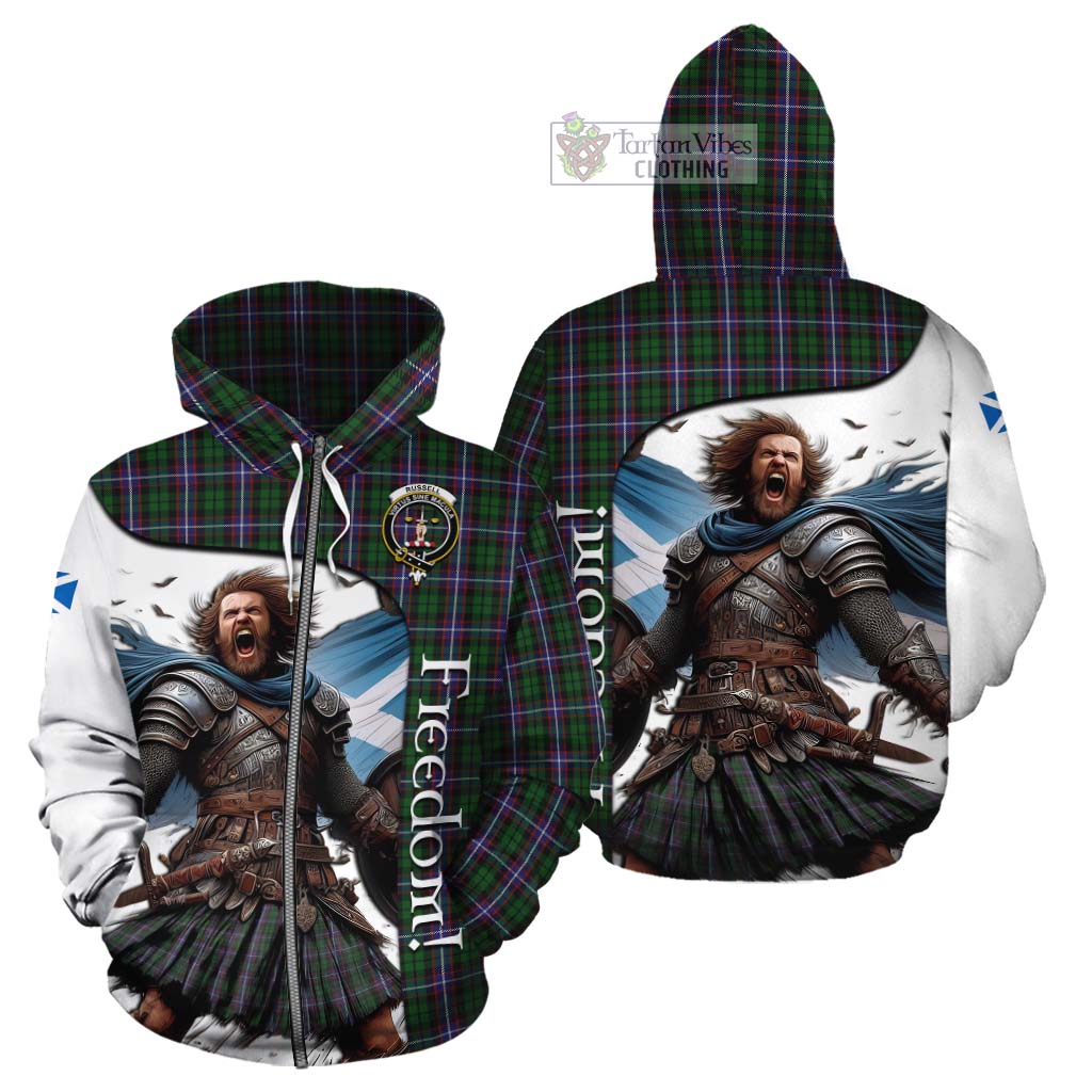 Tartan Vibes Clothing Russell Crest Tartan Cotton Hoodie Inspired by the Freedom of Scottish Warrior