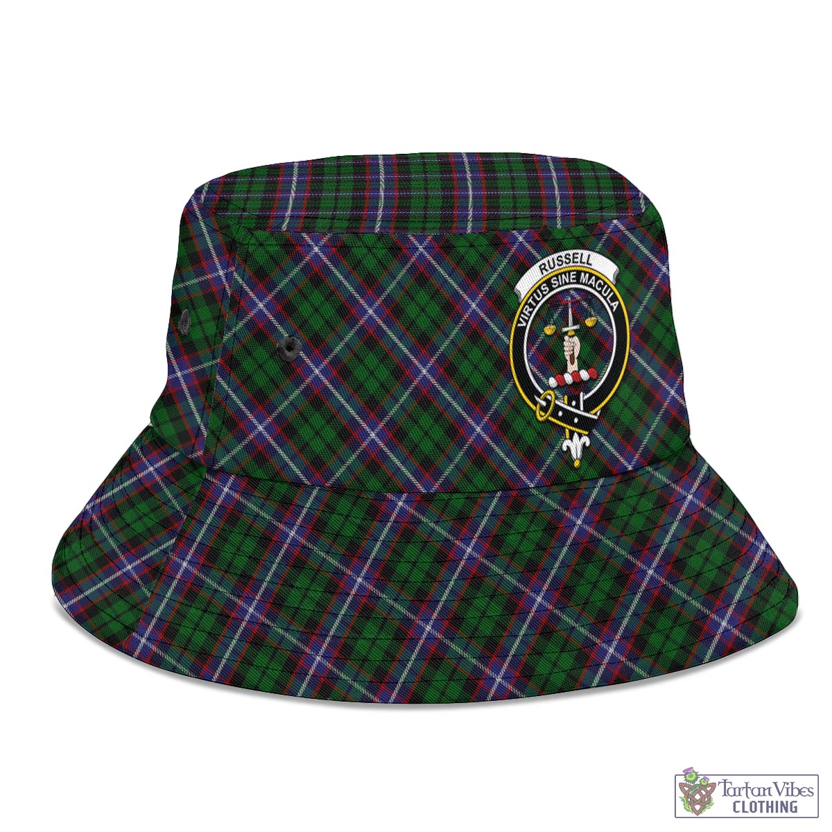 Tartan Vibes Clothing Russell Tartan Bucket Hat with Family Crest