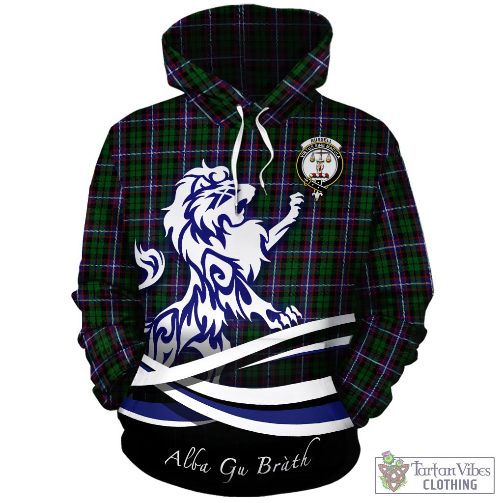 Russell Tartan Hoodie with Alba Gu Brath Regal Lion Emblem - Tartan Vibes Clothing
