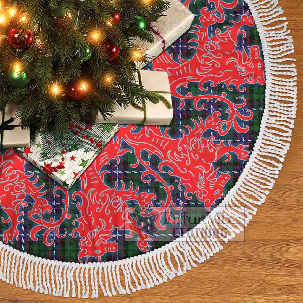 Russell Tartan Christmas Tree Skirt Lion Rampant Style - Tartan Vibes Clothing