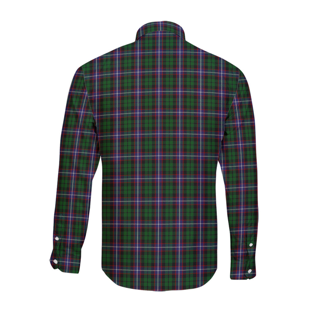 Russell Tartan Long Sleeve Button Up Shirt with Family Crest - Tartan Vibes Clothing