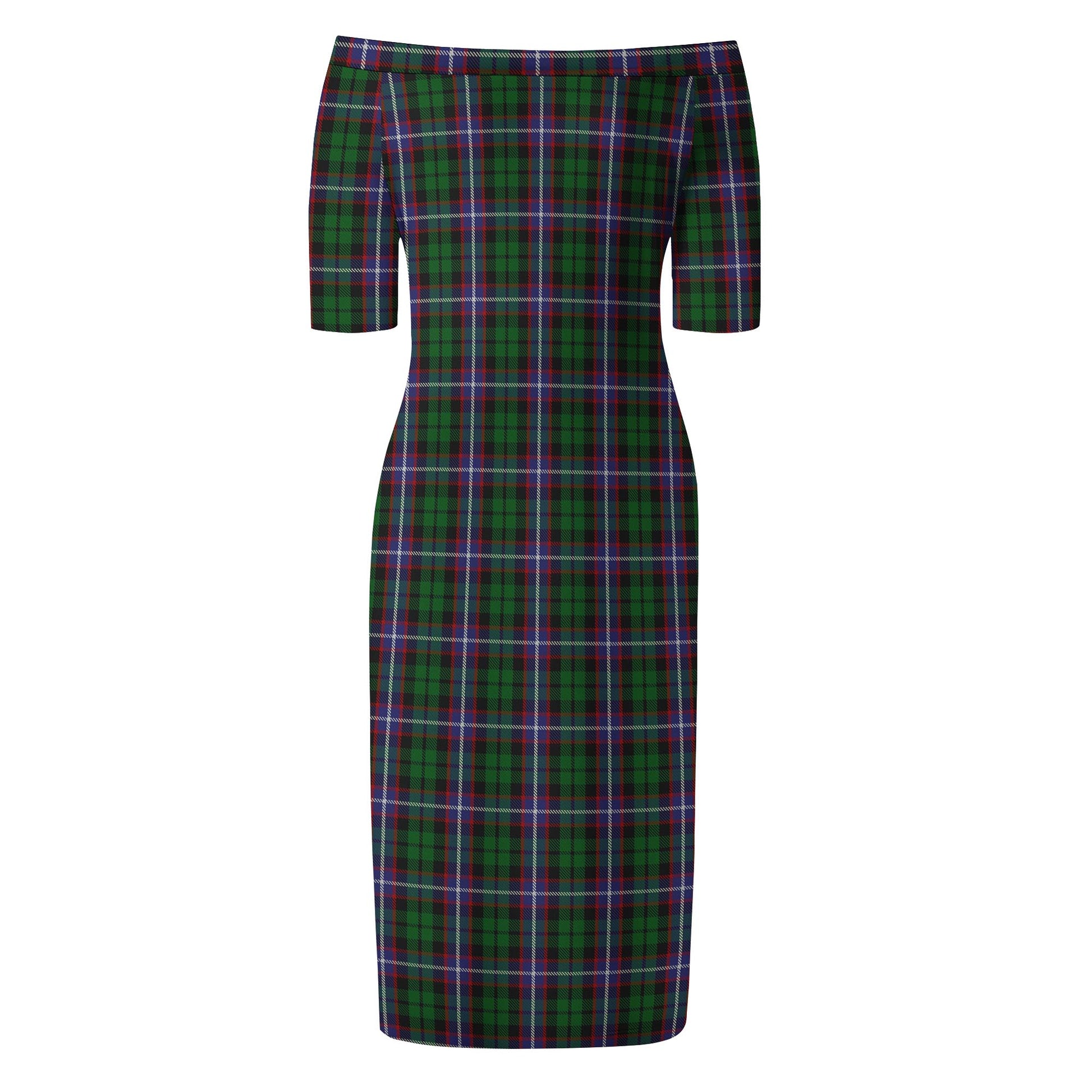 Russell Tartan Off Shoulder Lady Dress - Tartan Vibes Clothing