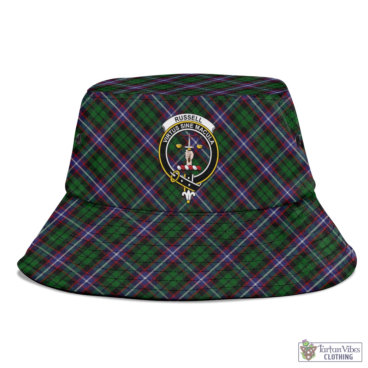 Tartan Vibes Clothing Russell Tartan Bucket Hat with Family Crest