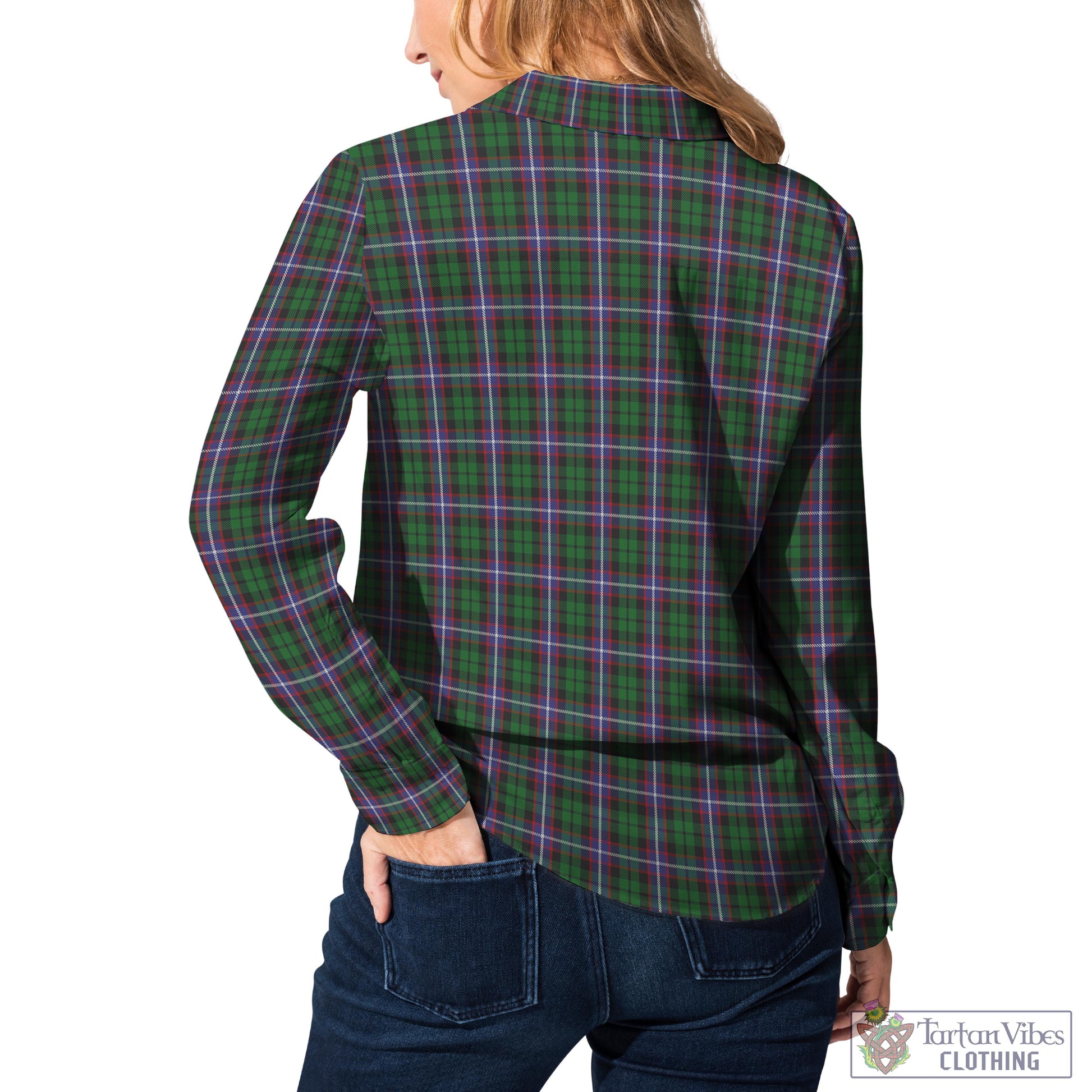 Tartan Vibes Clothing Russell Tartan Womens Casual Shirt with Family Crest