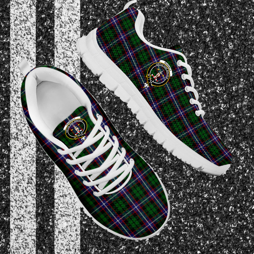 Russell Tartan Sneakers with Family Crest - Tartan Vibes Clothing