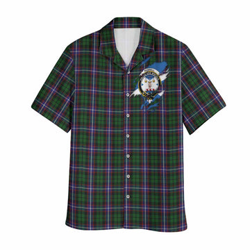 Russell Clan Crest In Me Tartan Hawaiian Shirt Scotland Flag Style