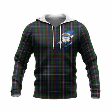 Russell Clan Crest In Me Tartan Knitted Hoodie Scotland Flag Style
