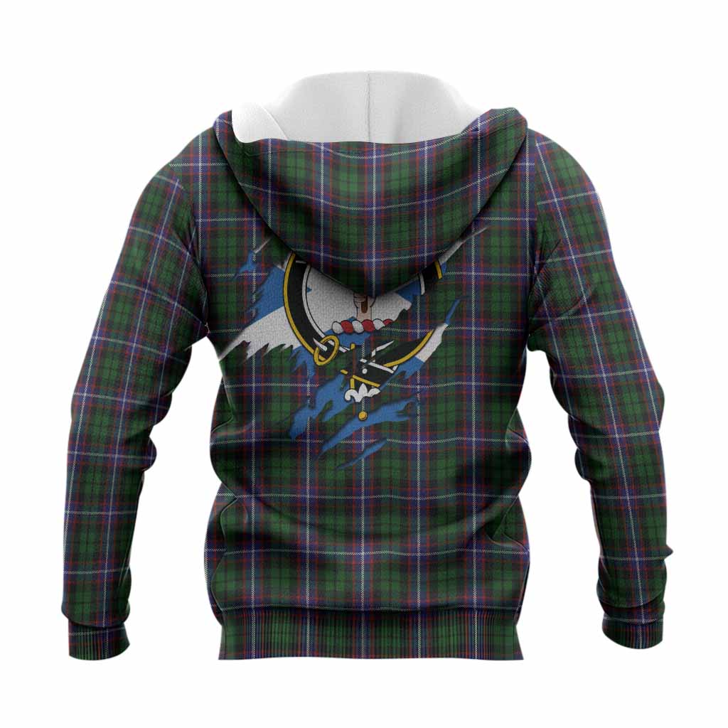 Russell Clan Crest In Me Tartan Knitted Hoodie Scotland Flag Style