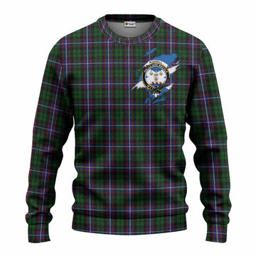 Russell Clan Crest In Me Tartan Knitted Sweater Scotland Flag Style
