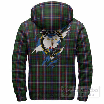 Russell Clan Crest In Me Tartan Sherpa Hoodie Scotland Flag Style