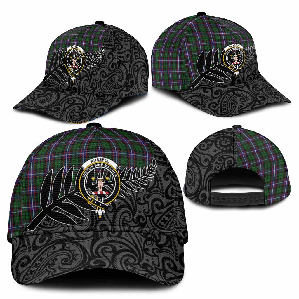 Russell Crest Tartan Classic Cap with New Zealand Silver Fern Half Style