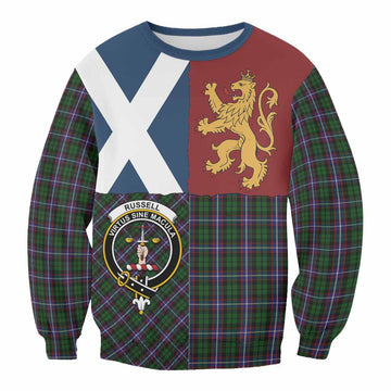 Russell Crest Tartan Sweatshirt with Lion Rampant Saltire Style