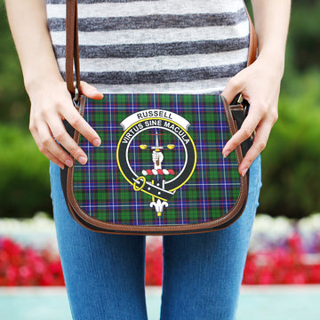 Russell Modern Tartan Saddle Bag with Family Crest
