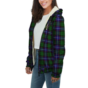 Russell Modern Tartan Sherpa Hoodie with Family Crest