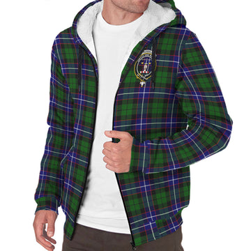 Russell Modern Tartan Sherpa Hoodie with Family Crest