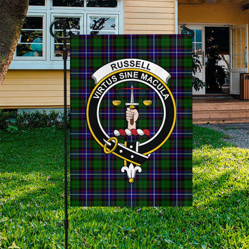 Russell Modern Tartan Flag with Family Crest