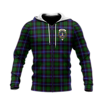 Russell Modern Tartan Knitted Hoodie with Family Crest
