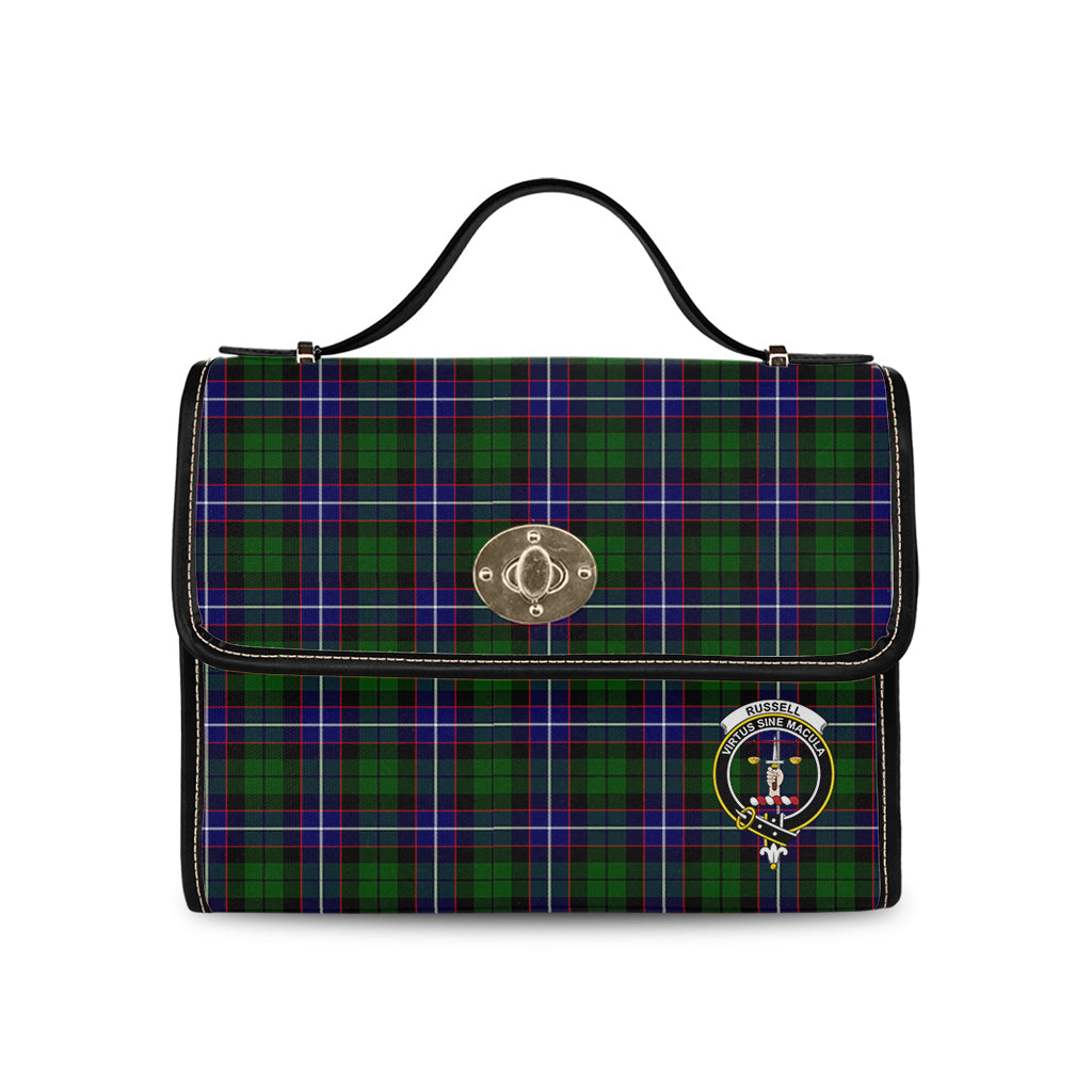 russell-modern-tartan-leather-strap-waterproof-canvas-bag-with-family-crest