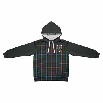 Russell Tartan Accent Kid Hoodie with Family Crest